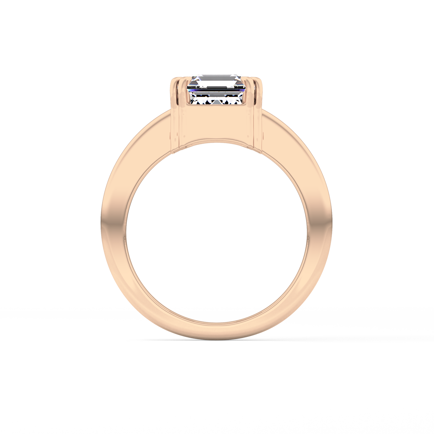 Emerald Cut 2.9 Carat Moissanite Ring – Solitaire Style in Gold