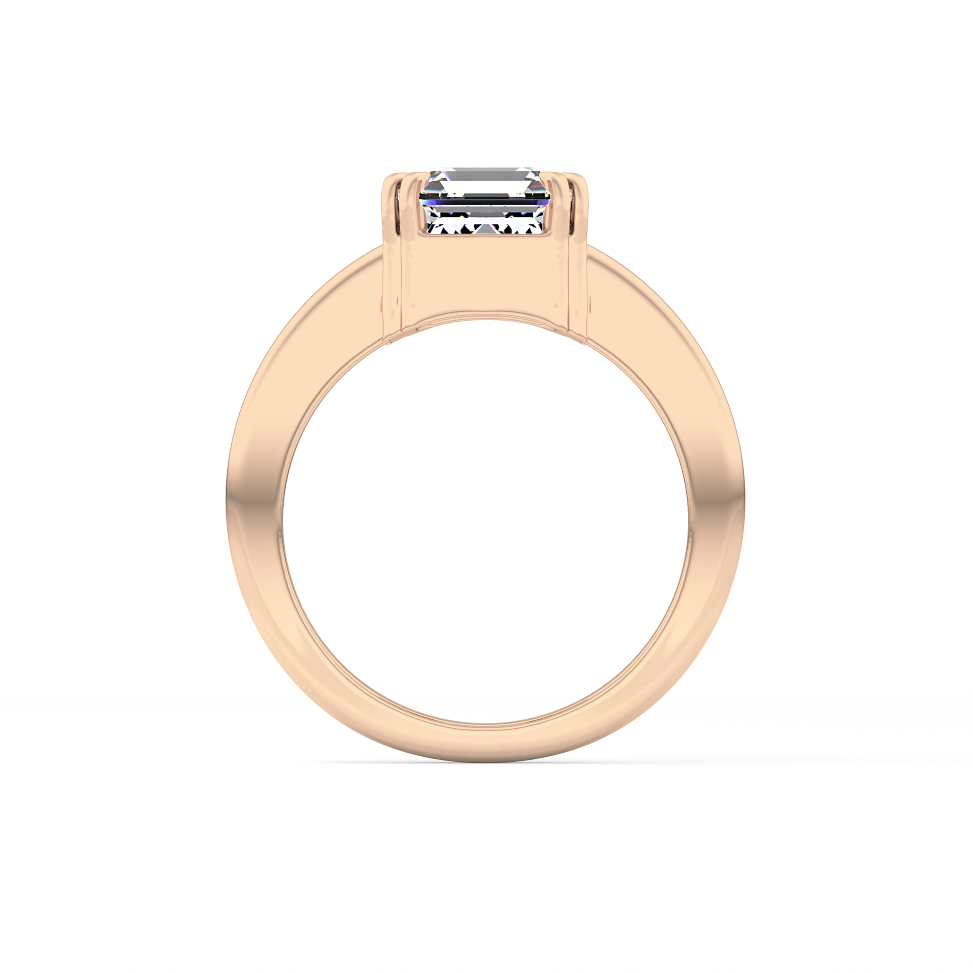 Emerald Cut 2.9 Carat Moissanite Ring – Solitaire Style in Gold