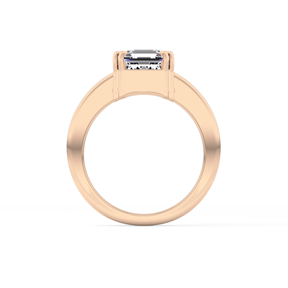 Emerald Cut 2.9 Carat Moissanite Ring – Solitaire Style in Gold
