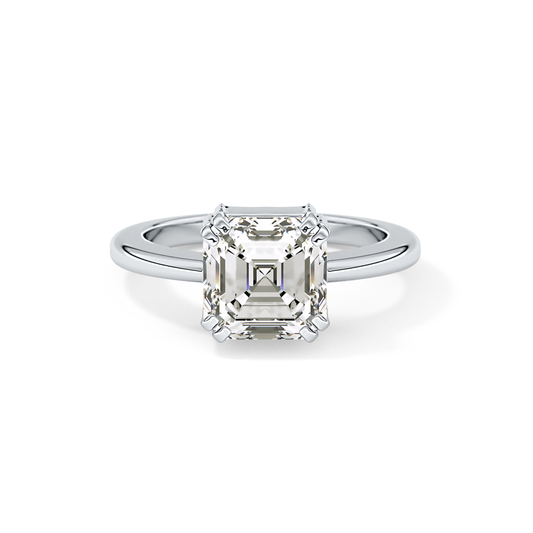 Asscher Cut 2.9 Carat Moissanite Ring – Solitaire Style in Gold 1