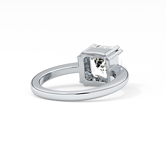 Asscher Cut 2.9 Carat Moissanite Ring – Solitaire Style in Gold 2