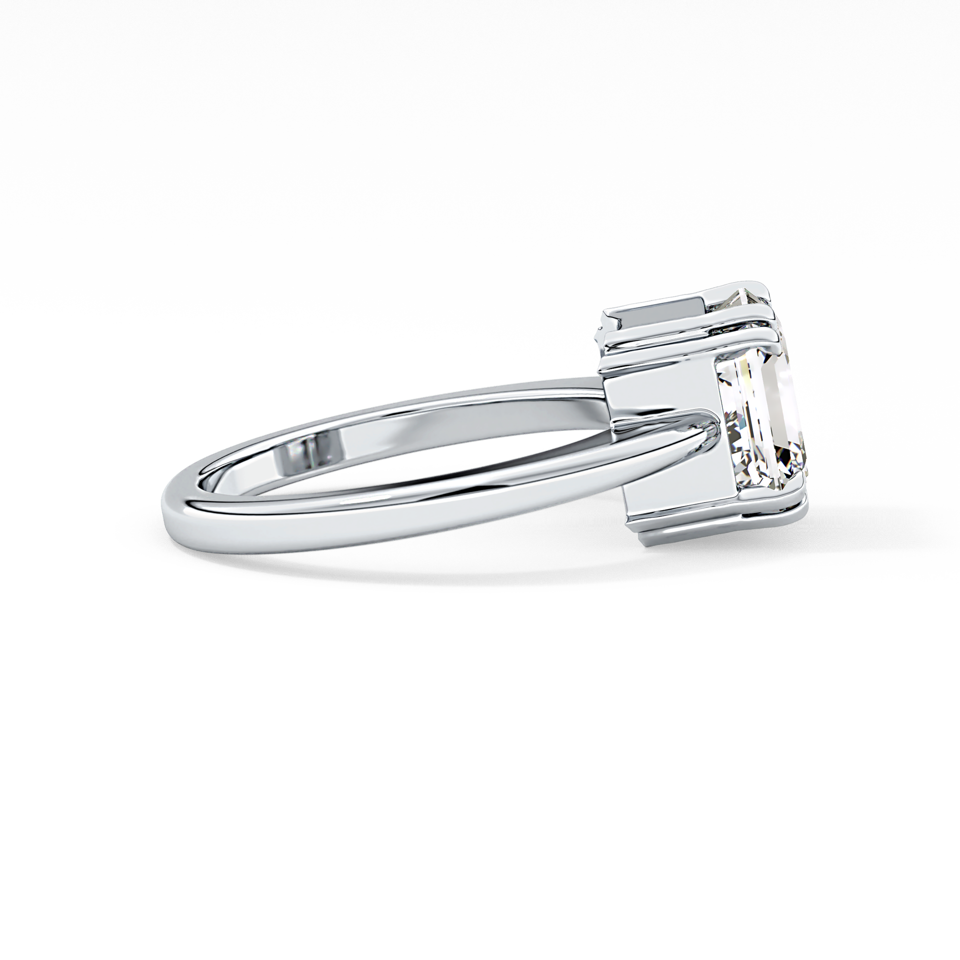 Emerald Cut 2.9 Carat Moissanite Ring – Solitaire Style in Gold