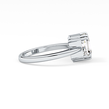 Emerald Cut 2.9 Carat Moissanite Ring – Solitaire Style in Gold