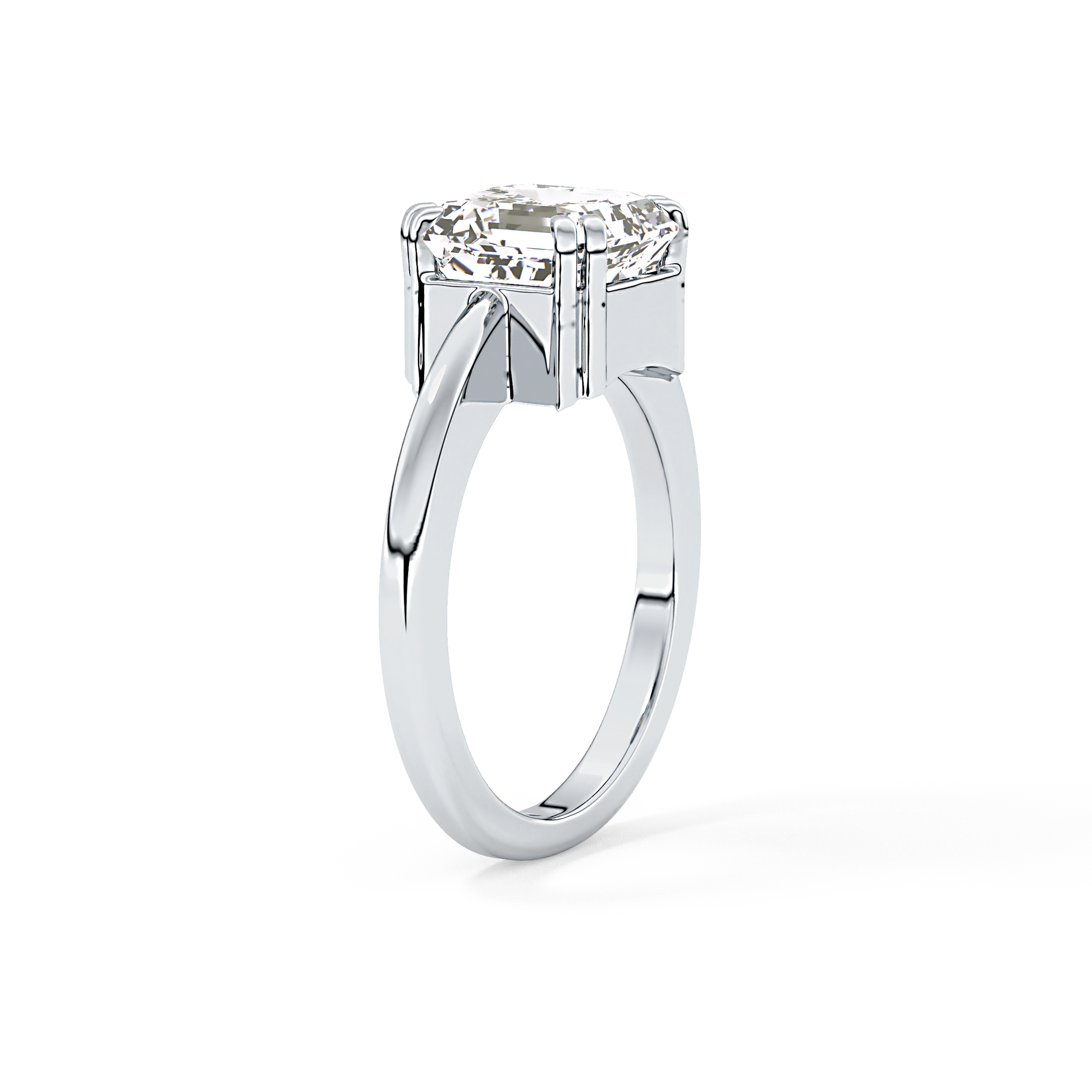 Emerald Cut 2.9 Carat Moissanite Ring – Solitaire Style in Gold