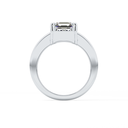 Emerald Cut 2.9 Carat Moissanite Ring – Solitaire Style in Gold