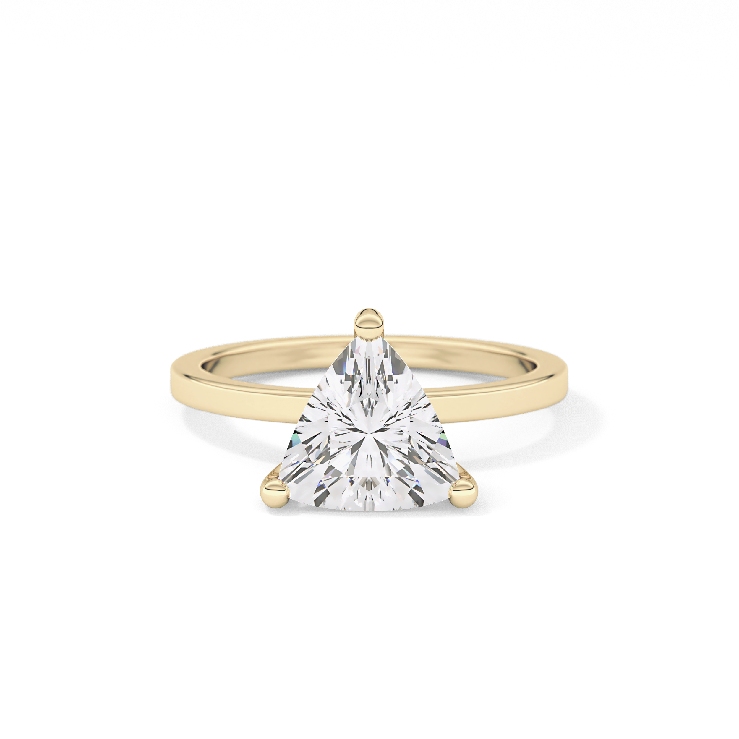 Trillion Curved Cut 2.07 Carat Moissanite Ring – Solitaire Style in Gold