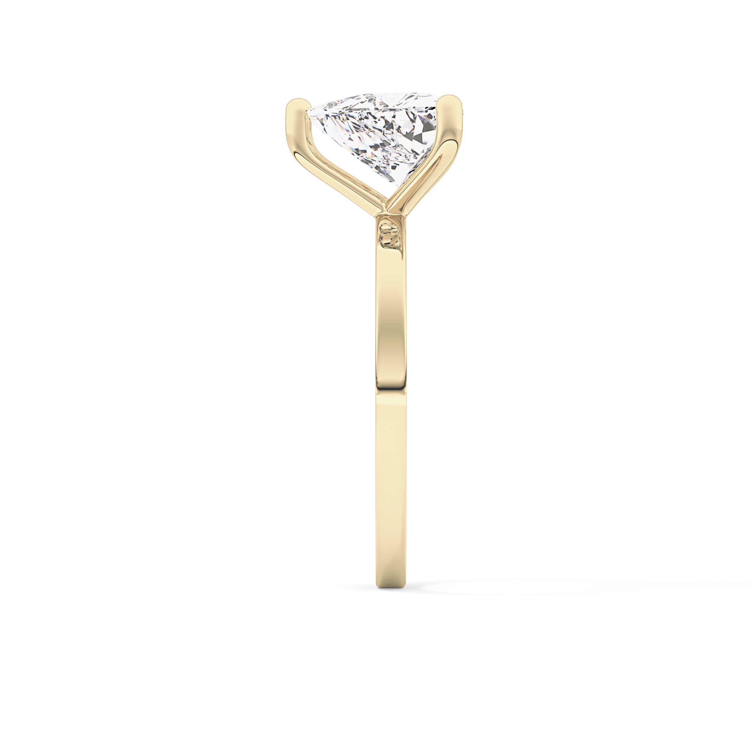 Trillion Curved Cut 2.07 Carat Moissanite Ring – Solitaire Style in Gold