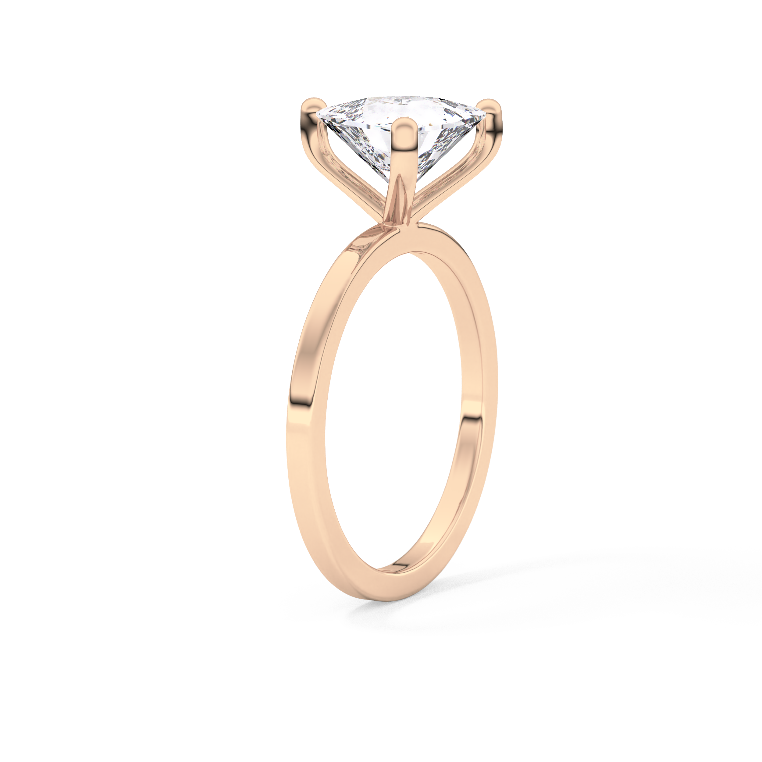 Trillion Curved Cut 2.07 Carat Moissanite Ring – Solitaire Style in Gold