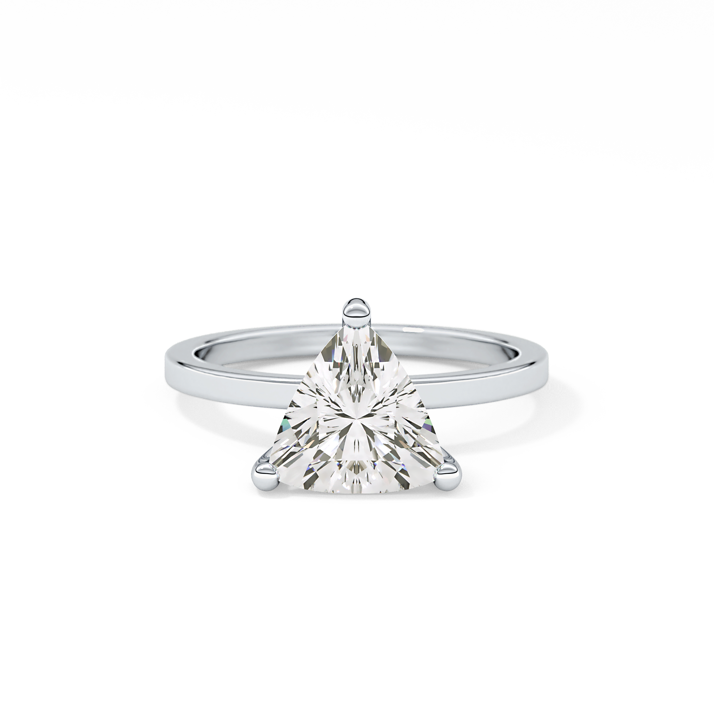Trillion Curved Cut 2.07 Carat Moissanite Ring – Solitaire Style in Gold