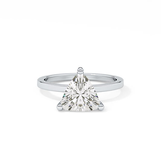 Trillion Curved Cut 2.07 Carat Moissanite Ring – Solitaire Style in Gold