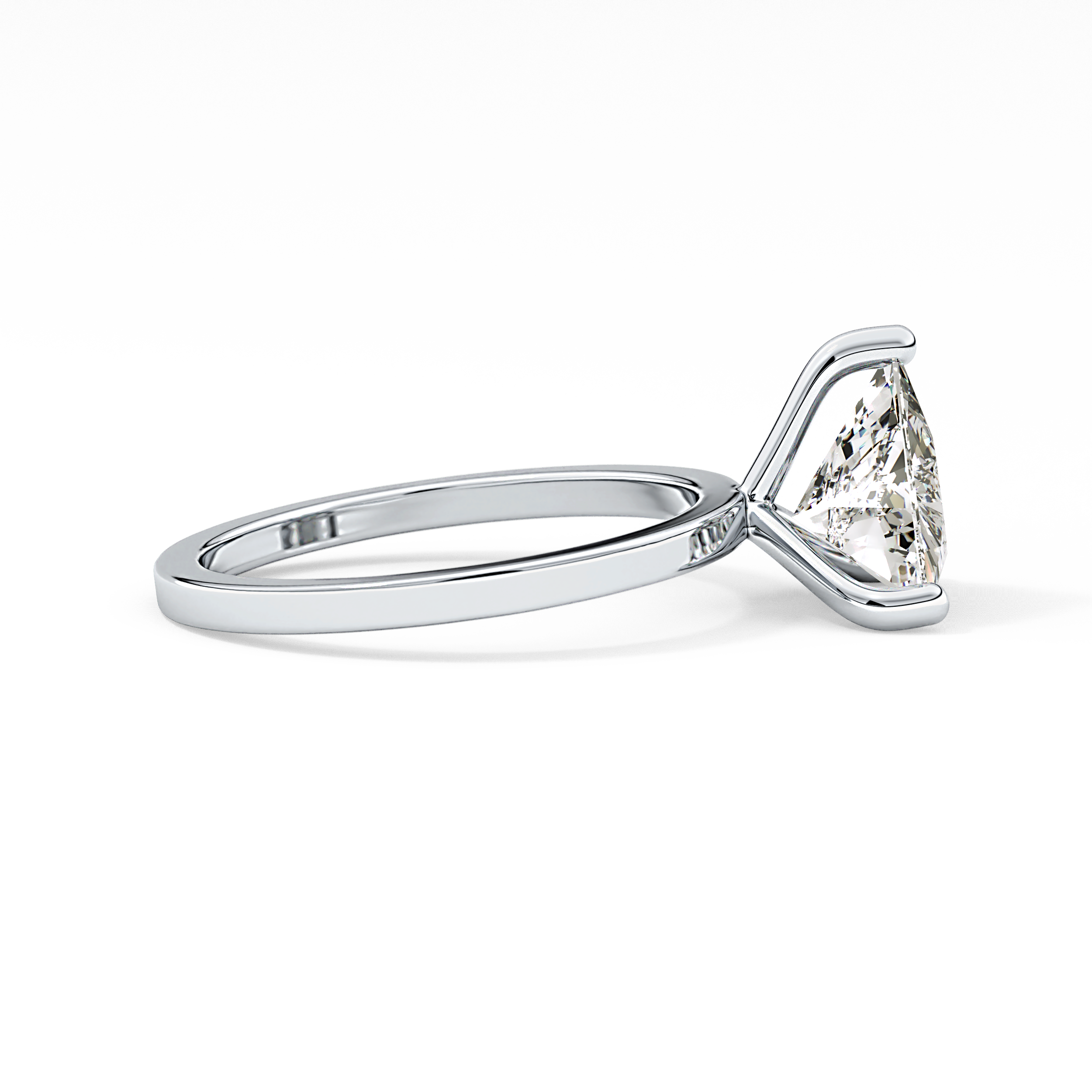 Trillion Curved Cut 2.07 Carat Moissanite Ring – Solitaire Style in Gold