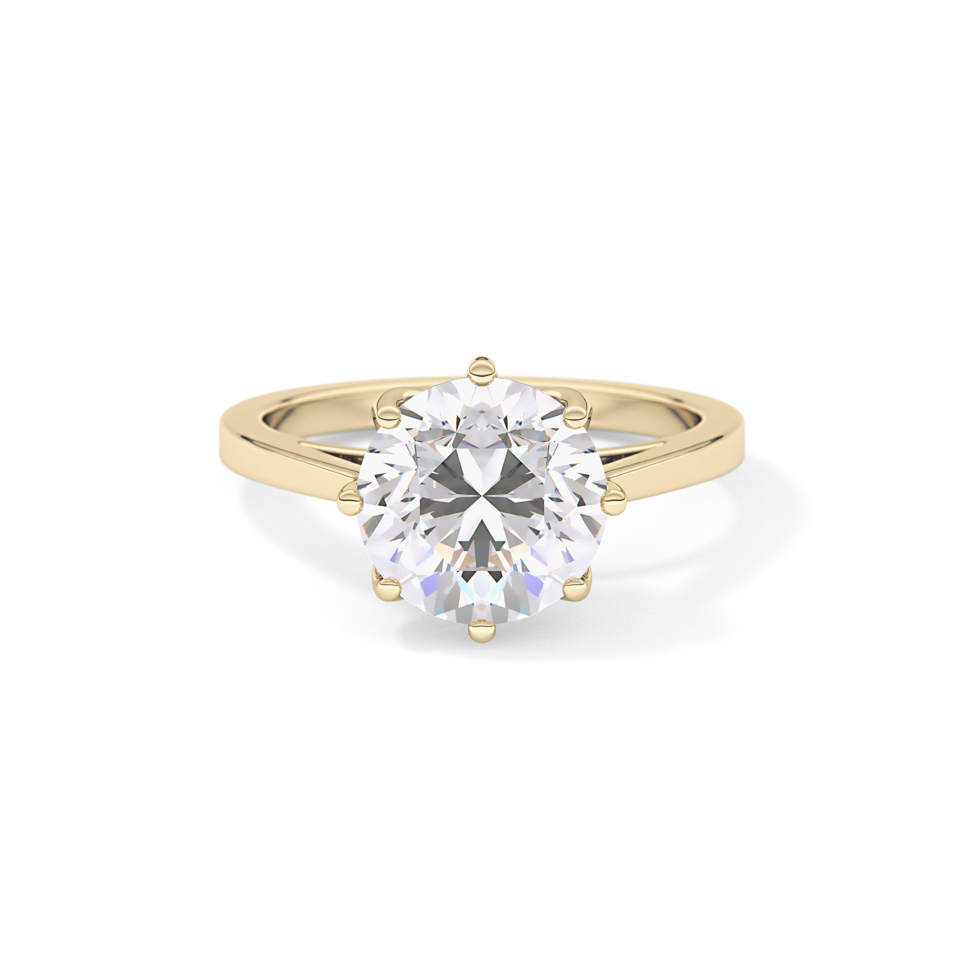 Round Cut 3.16 Carat Moissanite Ring – Solitaire Style in Gold