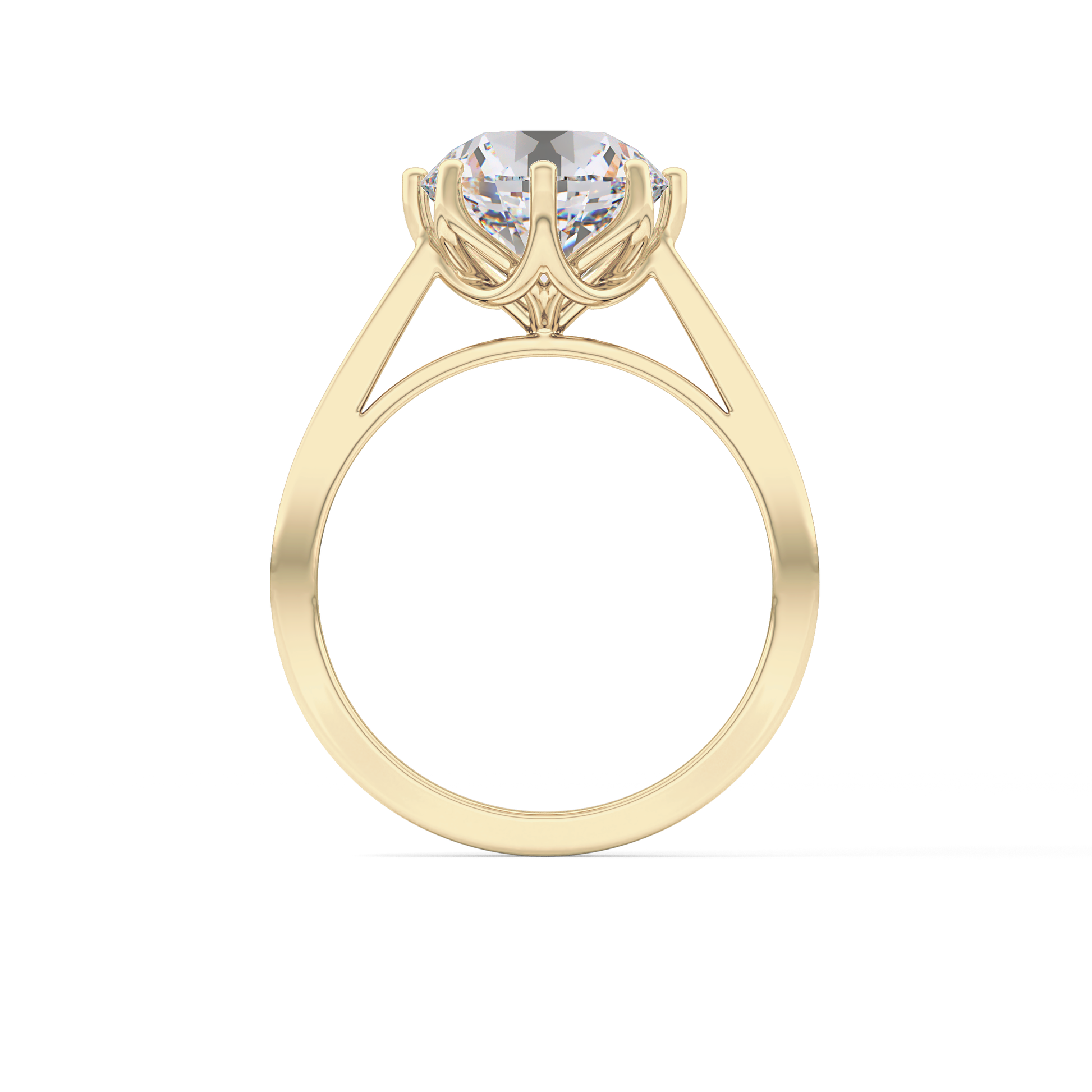 Round Cut 3.16 Carat Moissanite Ring – Solitaire Style in Gold