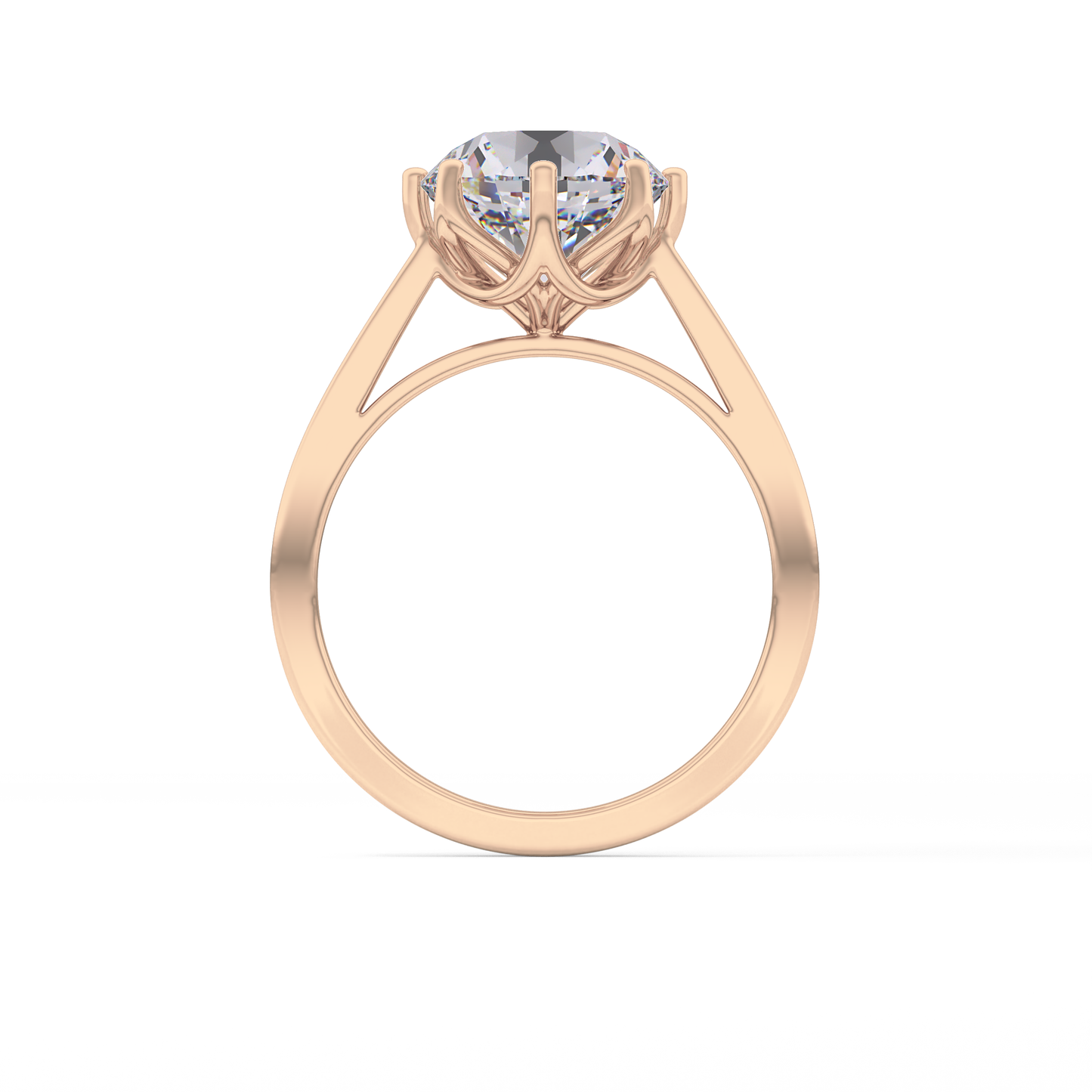 Round Cut 3.16 Carat Moissanite Ring – Solitaire Style in Gold