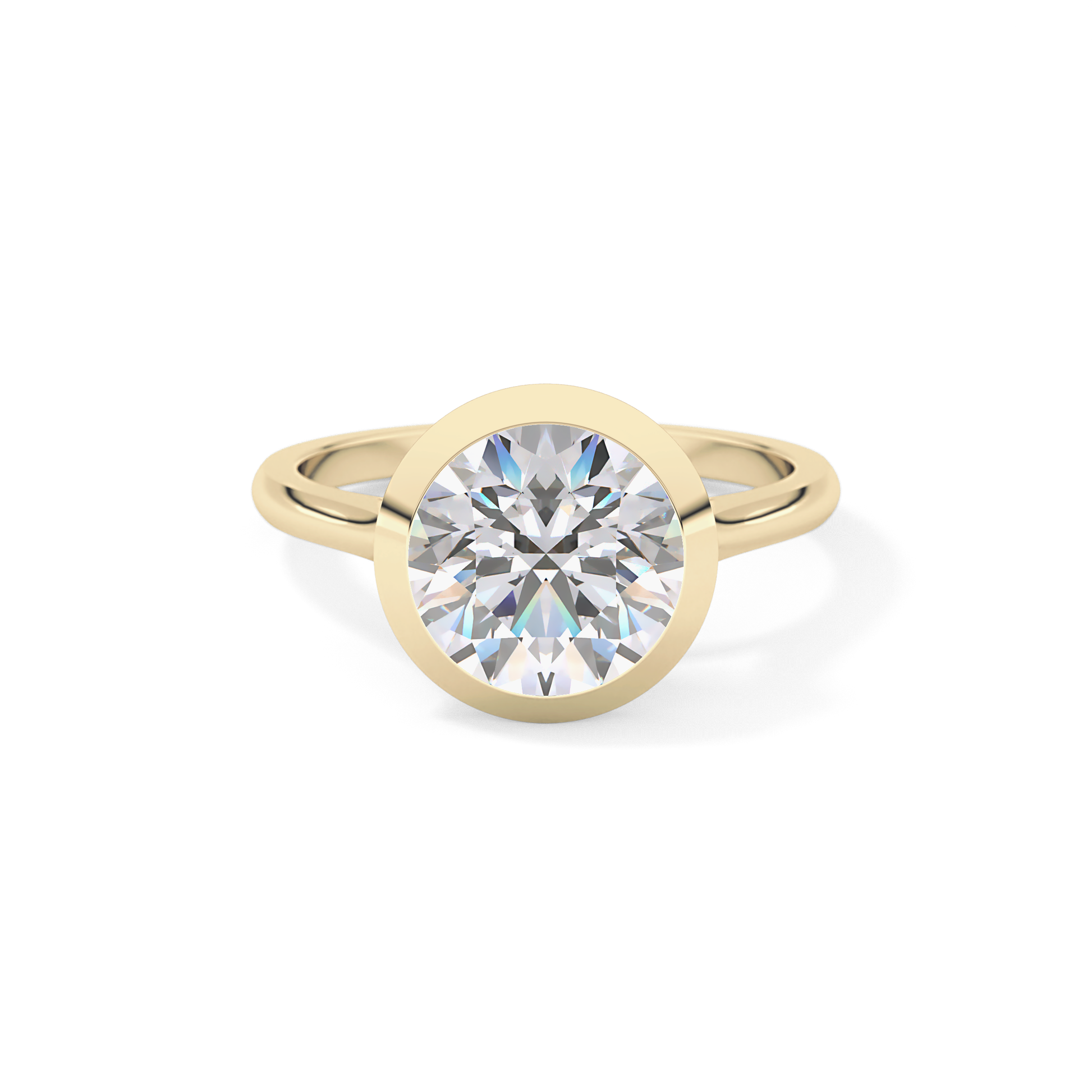 Round Cut 2.85 Carat Moissanite Ring - Solitaire Setting in Gold