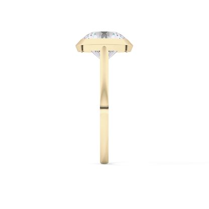 Round Cut 2.85 Carat Moissanite Ring - Solitaire Setting in Gold
