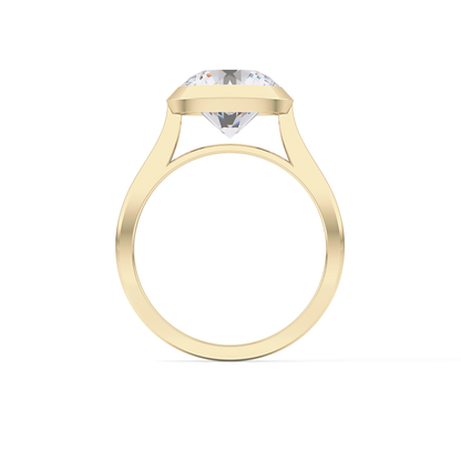 Round Cut 2.85 Carat Moissanite Ring - Solitaire Setting in Gold