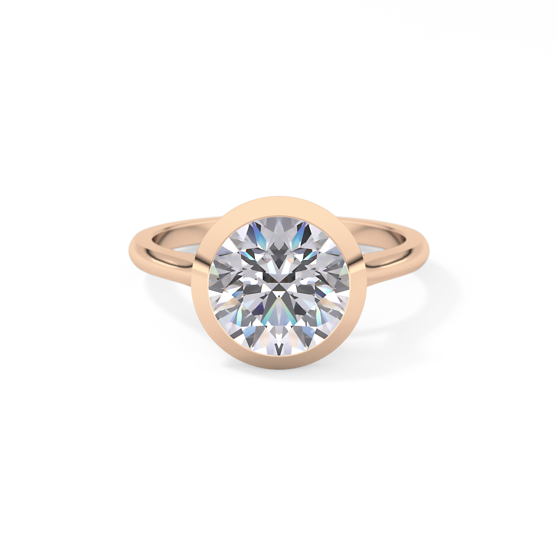 Round Cut 2.85 Carat Moissanite Ring - Solitaire Setting in Gold
