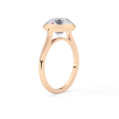 Round Cut 2.85 Carat Moissanite Ring - Solitaire Setting in Gold