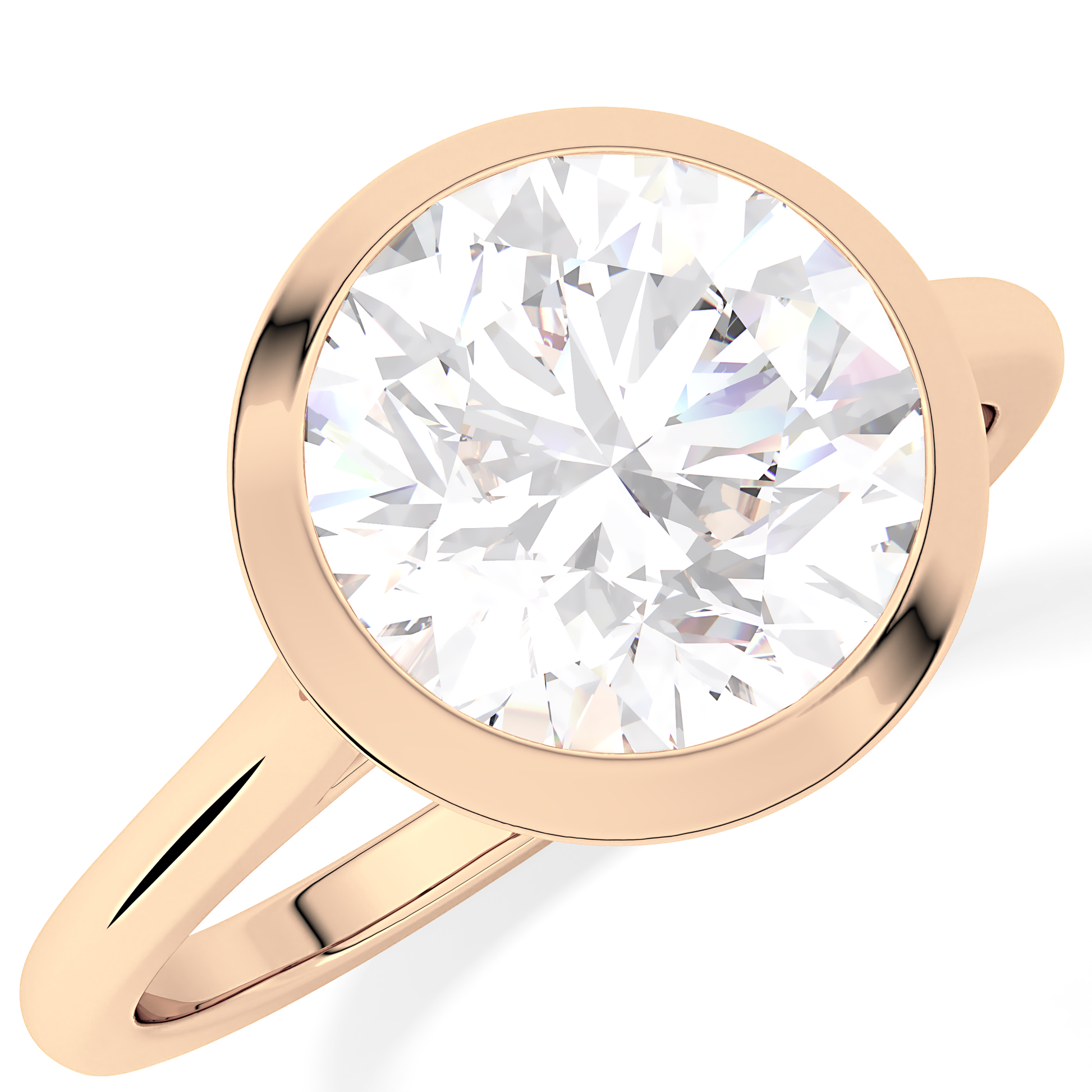 Round Cut 2.85 Carat Moissanite Ring - Solitaire Setting in Gold