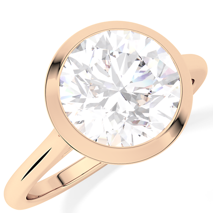 Round Cut 2.85 Carat Moissanite Ring - Solitaire Setting in Gold