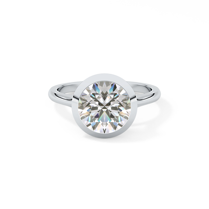 Round Cut 2.85 Carat Moissanite Ring - Solitaire Setting in Gold