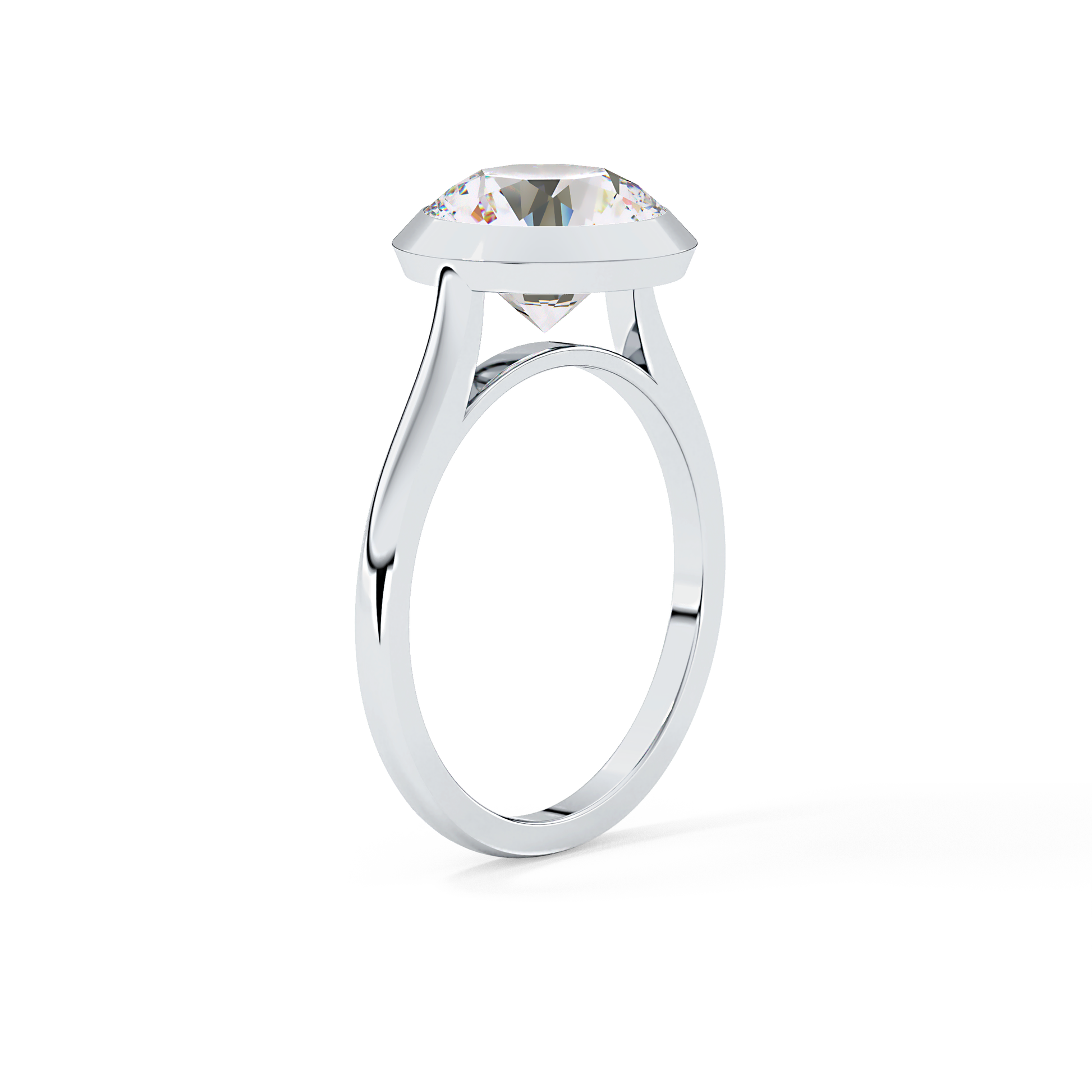 Round Cut 2.85 Carat Moissanite Ring - Solitaire Setting in Gold
