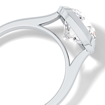 Round Cut 2.85 Carat Moissanite Ring - Solitaire Setting in Gold