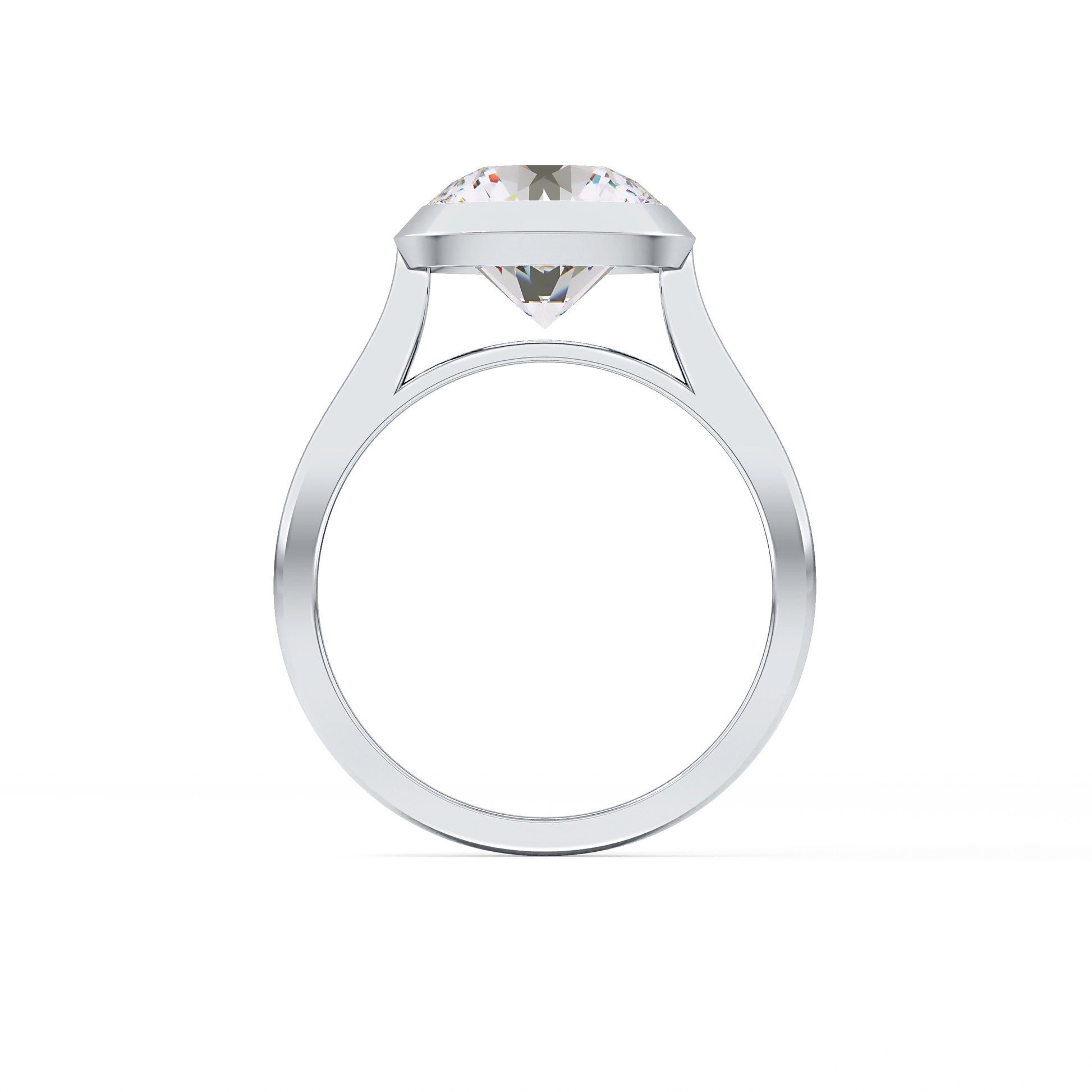 Round Cut 2.85 Carat Moissanite Ring - Solitaire Setting in Gold