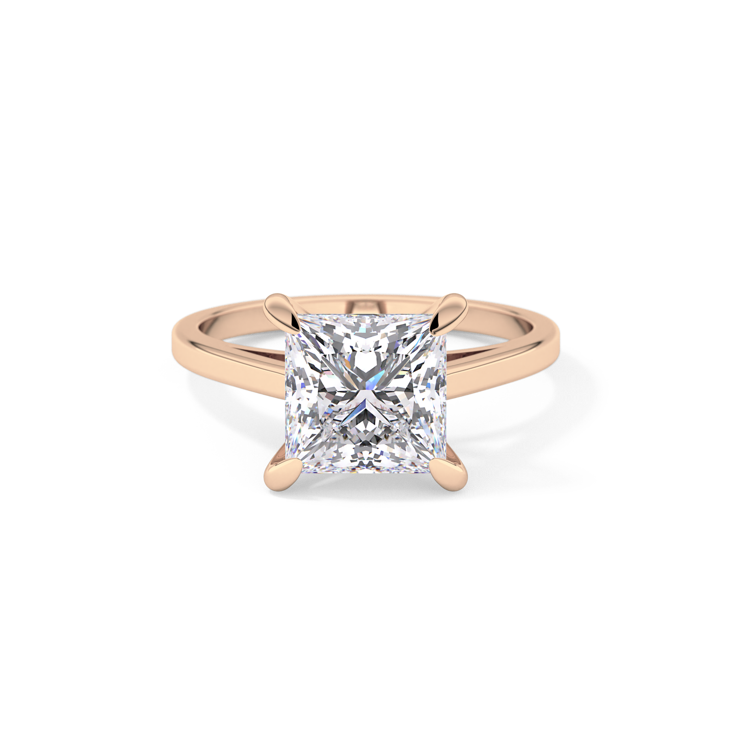 Princess Cut 2.55 Carat Moissanite Ring – Solitaire Style in Gold