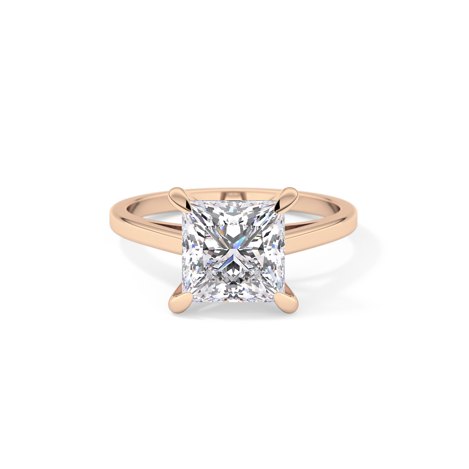 Princess Cut 2.55 Carat Moissanite Ring – Solitaire Style in Gold