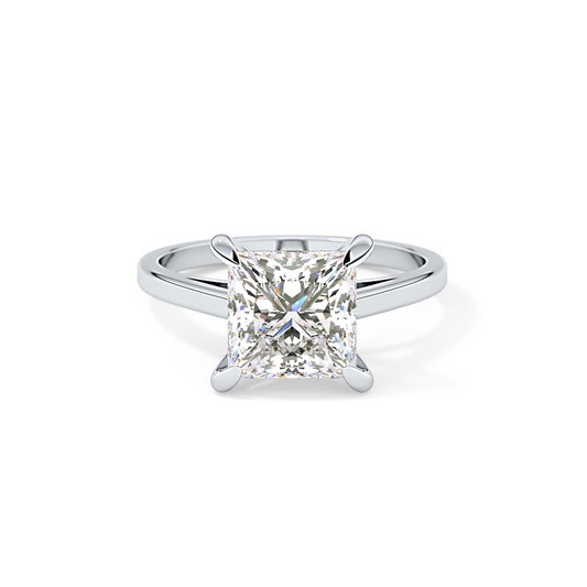 Princess Cut 2.55 Carat Moissanite Ring – Solitaire Style in Gold