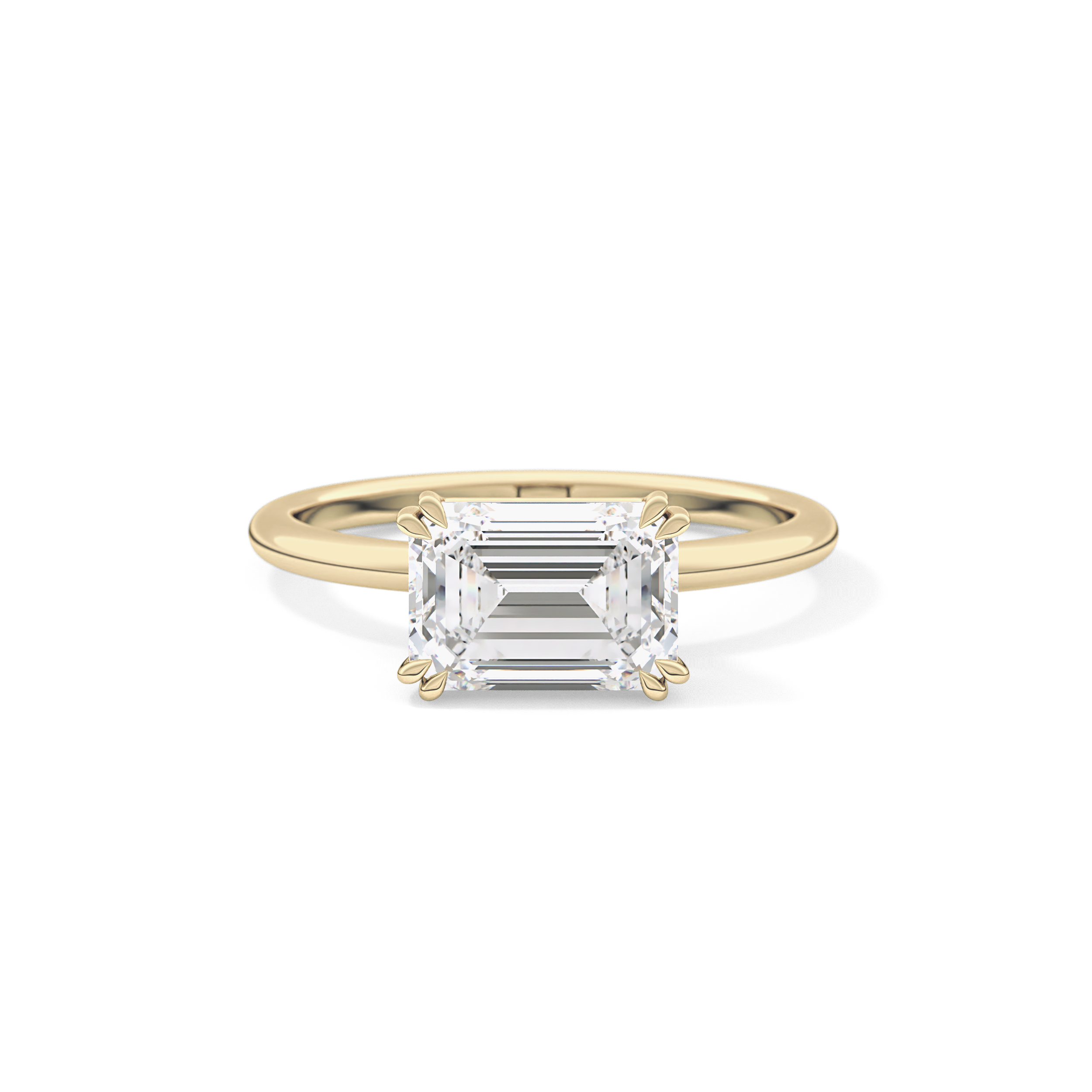 Emerald Cut 1.96 Carat Moissanite Ring – Solitaire Style in Gold