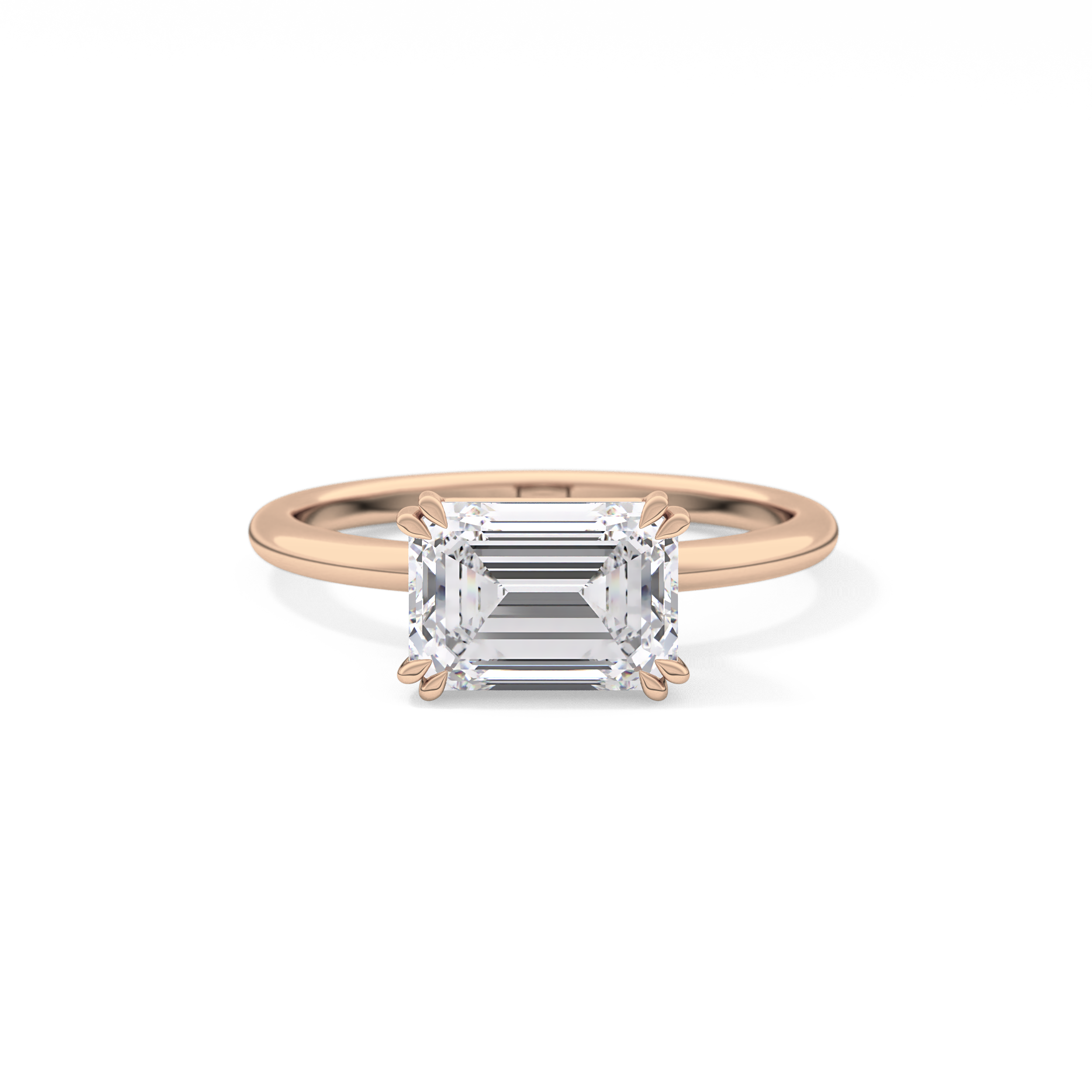 Emerald Cut 1.96 Carat Moissanite Ring – Solitaire Style in Gold