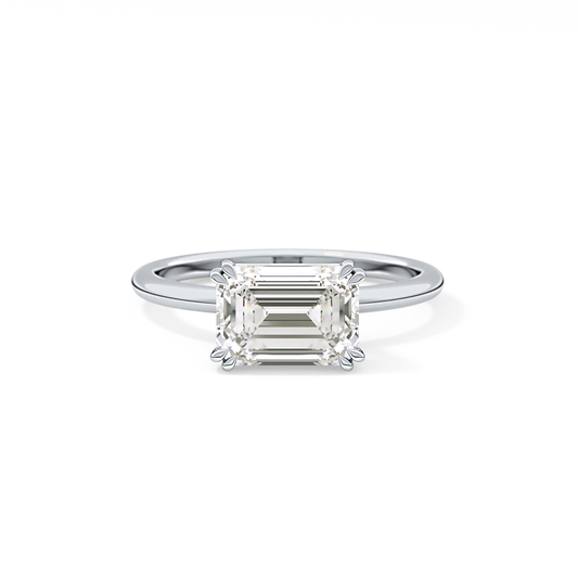 Emerald Cut 1.96 Carat Moissanite Ring – Solitaire Style in Gold