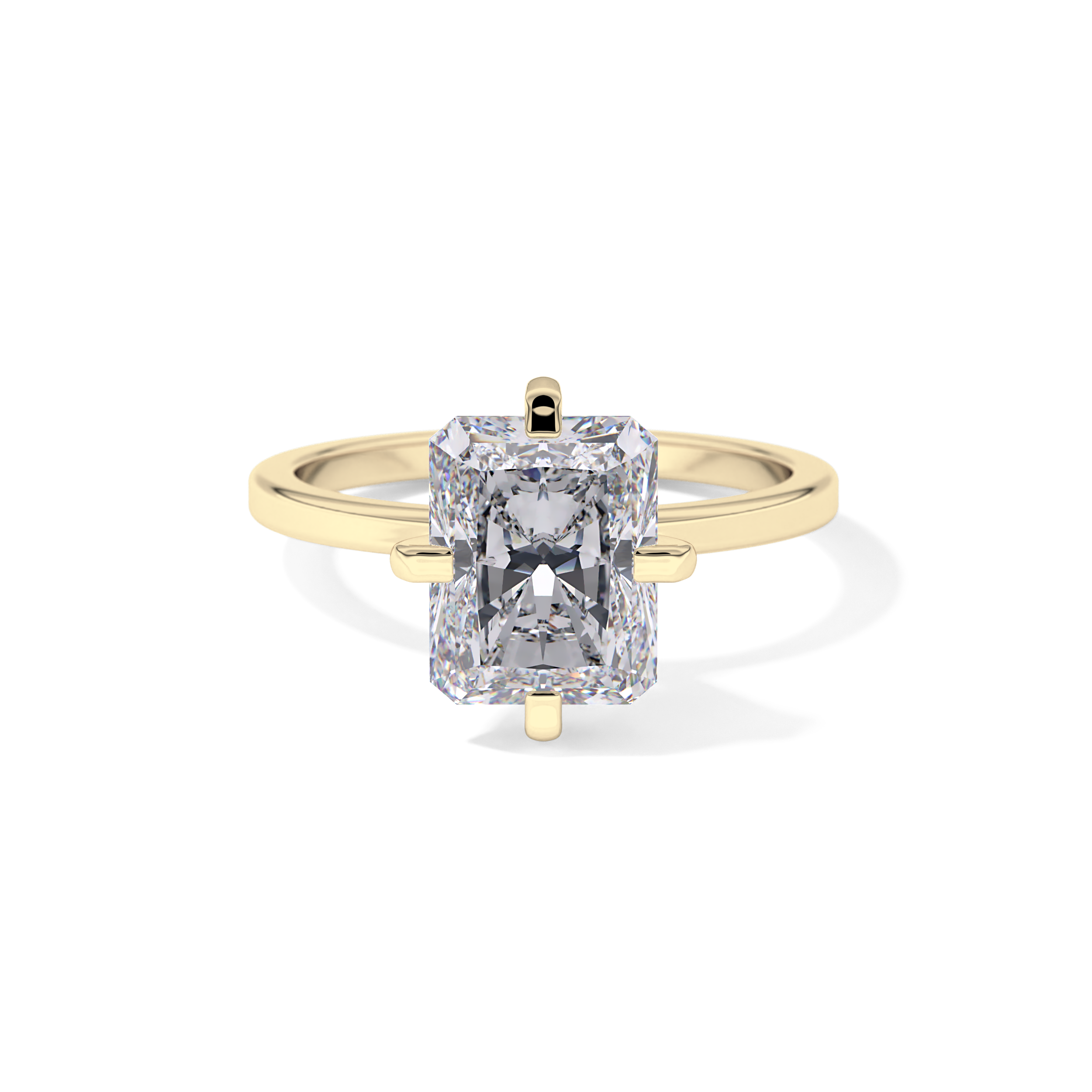Radiant Cut 3.45 Carat Moissanite Ring – Solitaire Style in Gold