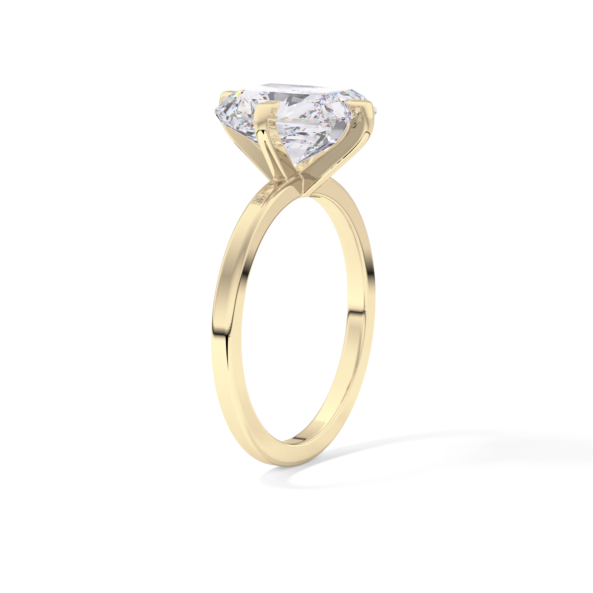 Radiant Cut 3.45 Carat Moissanite Ring – Solitaire Style in Gold