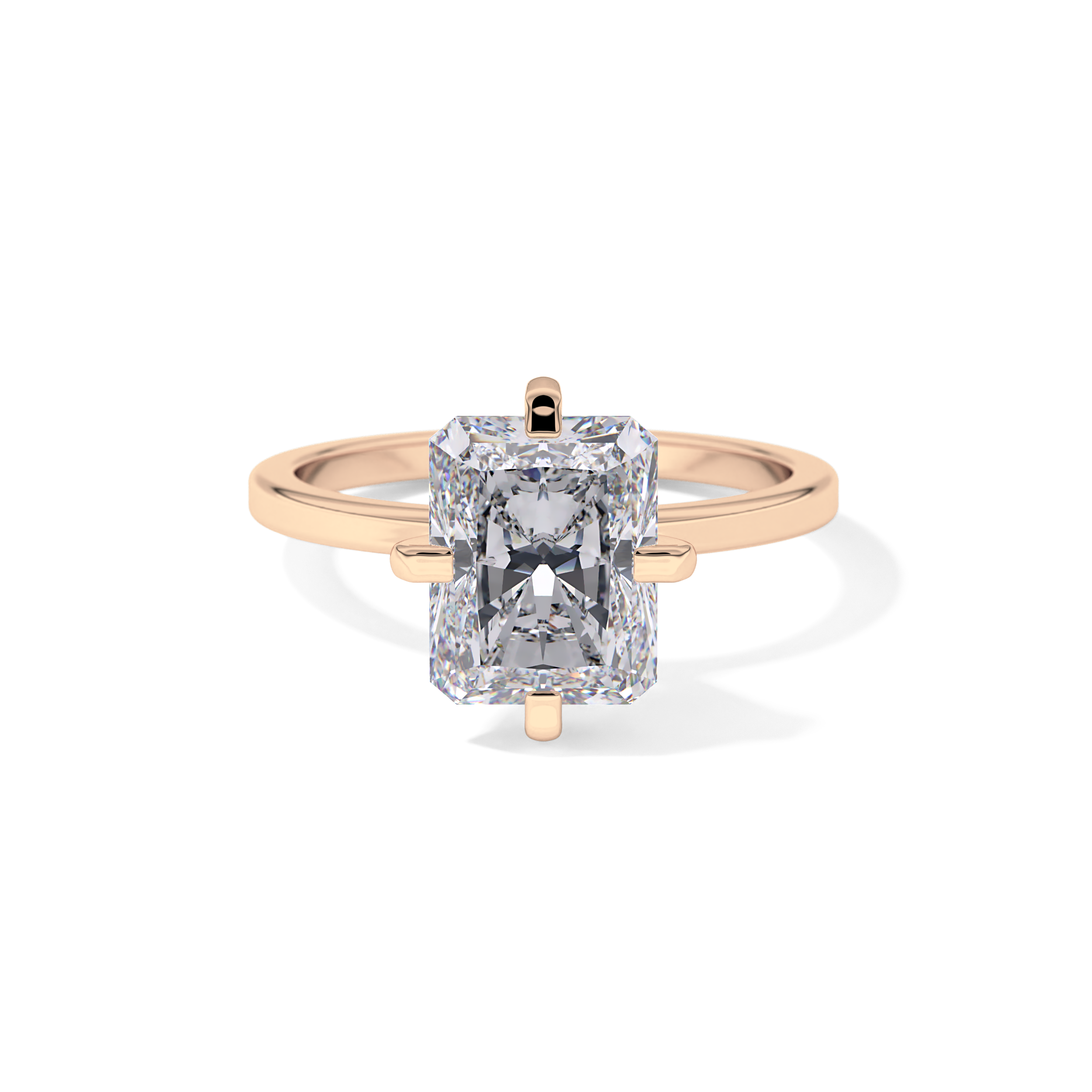 Radiant Cut 3.45 Carat Moissanite Ring – Solitaire Style in Gold