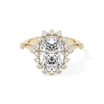 Cushion Cut 4.05 Carat Moissanite Ring – Halo Setting in Gold