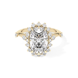 Cushion Cut 4.05 Carat Moissanite Ring – Halo Setting in Gold