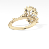 Cushion Cut 4.05 Carat Moissanite Ring – Halo Setting in Gold
