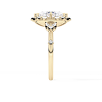 Cushion Cut 4.05 Carat Moissanite Ring – Halo Setting in Gold