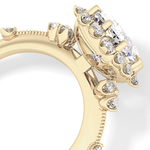 Cushion Cut 4.05 Carat Moissanite Ring – Halo Setting in Gold