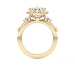 Cushion Cut 4.05 Carat Moissanite Ring – Halo Setting in Gold