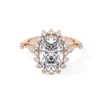 Cushion Cut 4.05 Carat Moissanite Ring – Halo Setting in Gold