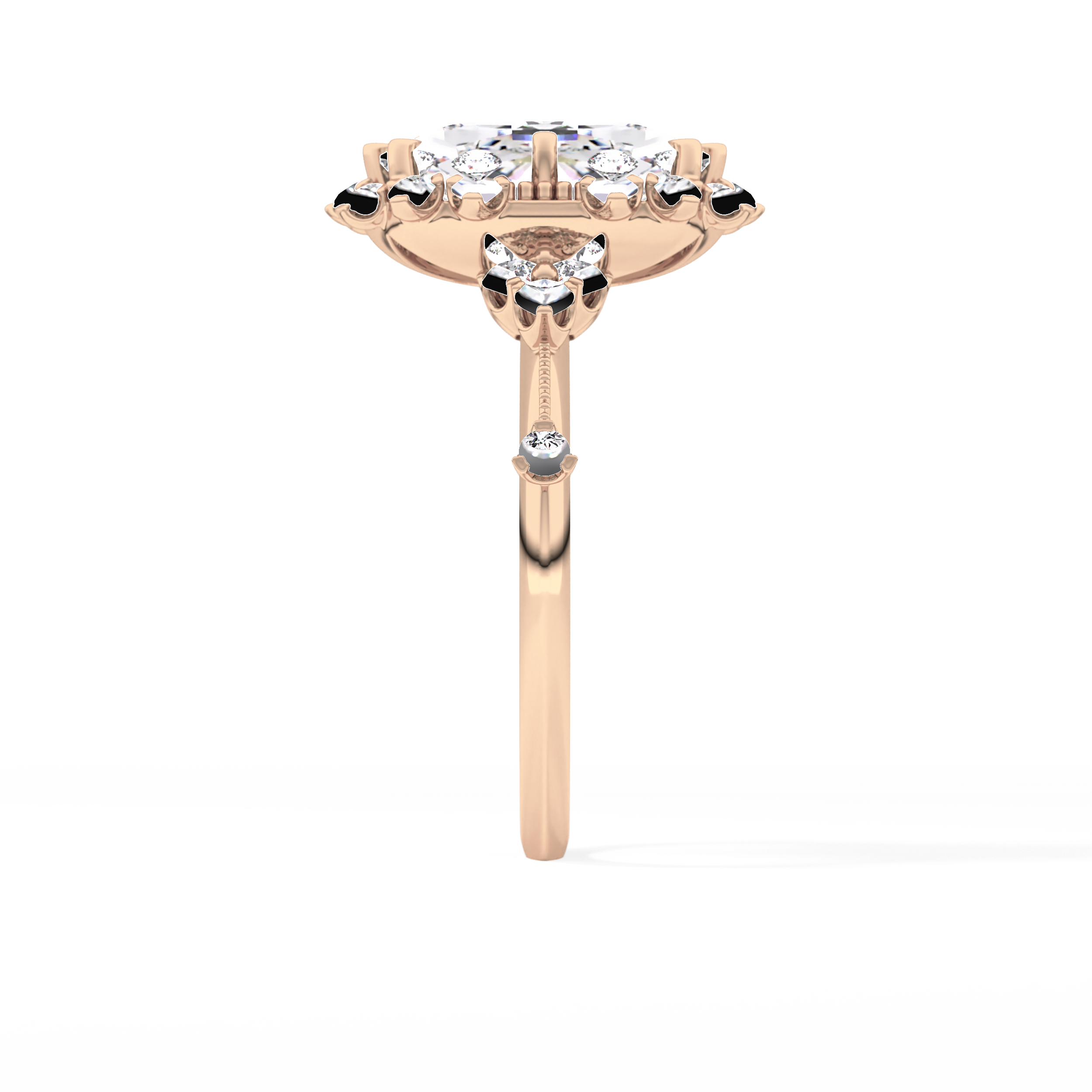 Cushion Cut 4.05 Carat Moissanite Ring – Halo Setting in Gold