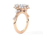 Cushion Cut 4.05 Carat Moissanite Ring – Halo Setting in Gold
