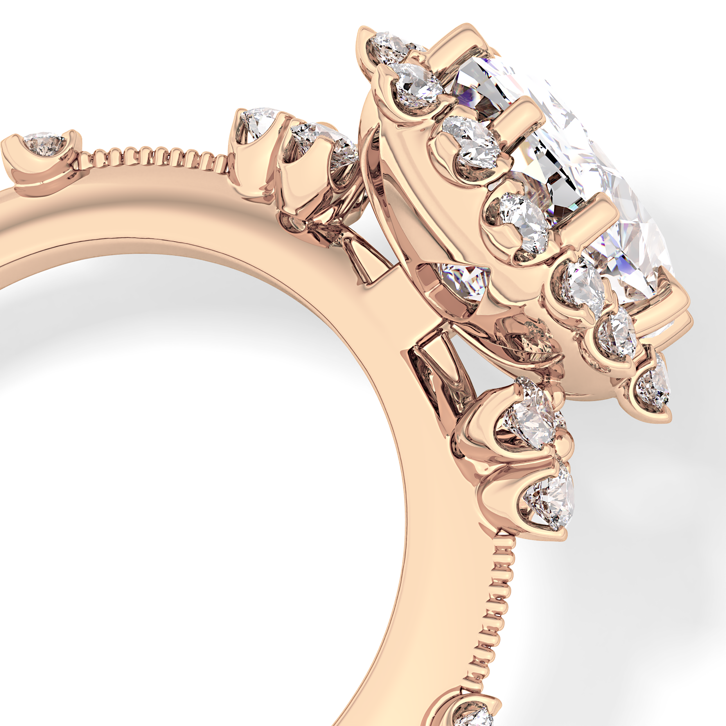 Cushion Cut 4.05 Carat Moissanite Ring – Halo Setting in Gold