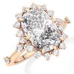 Cushion Cut 4.05 Carat Moissanite Ring – Halo Setting in Gold