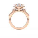 Cushion Cut 4.05 Carat Moissanite Ring – Halo Setting in Gold
